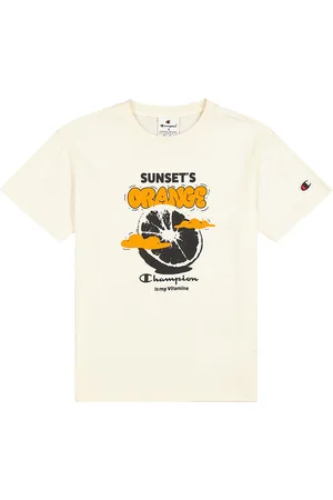 Champion T-shirt - Off White/Orange