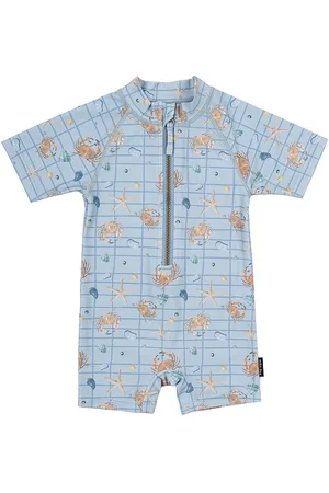 Mikk-Line Badeheldragt - UV50+ - Faded Denim m. Tern/Print