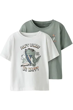 NAME IT T-shirt - NmmVagno - 2-pak - Slate Gray/Bright White