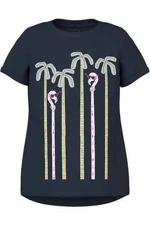 NAME IT T-shirt - NmfVix - Navy Blazer/Palms