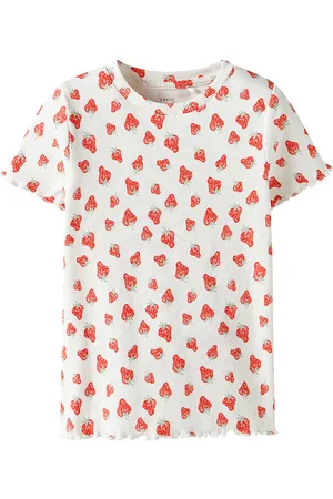NAME IT T-shirt - NmfVemma - Bright White/Strawberry