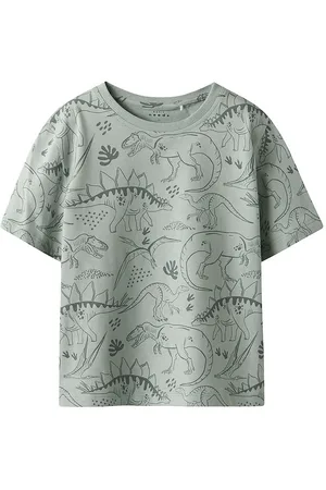 NAME IT T-shirt - NmmValther - Aqua Gray/Tone Dino