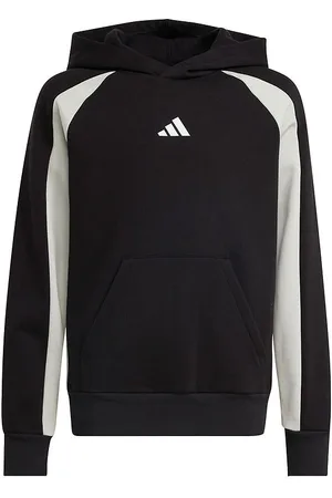 adidas Hættetrøje - J CB FL HD - BLACK/WONSIL/WHITE