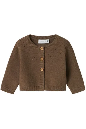 NAME IT Cardigan - Strik - NbfHipsy - Walnut