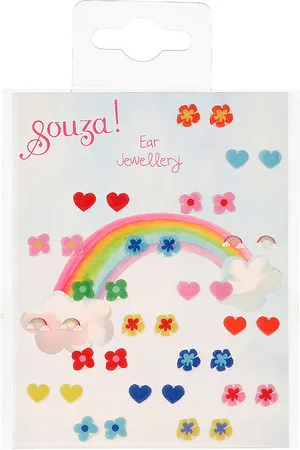 Souza Øreringe Klistermærker - 19 par - Flowers/Hearts