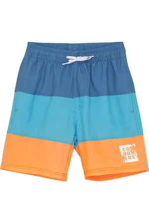 Color Kids Badeshorts - Colorblock - River Blue