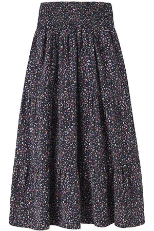 NAME IT Lang Nederdel - NkfVinaya - Navy Blazer/COLOR FLOWER