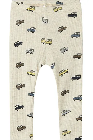 NAME IT Leggings - Rib - NbmHukab - Peyote Melange m. Biler
