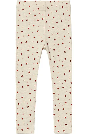 NAME IT Leggins - Rib - NmfDab - Peyote Melange m. Mariehøner