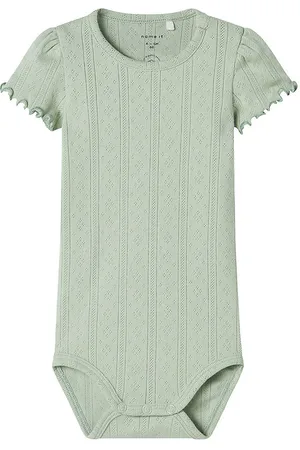 NAME IT Body k/æ - NbfJsilke - Aqua Gray m. Hulmønster