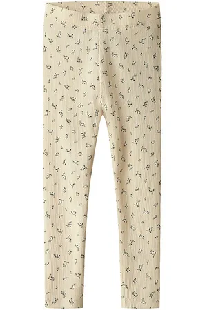 NAME IT Leggings - Rib - NmfHoise - Sun Kiss m. Blomster