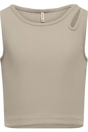 ONLY Top - Rib - KogNessa - Feather Gray/Shoulder Cut Out