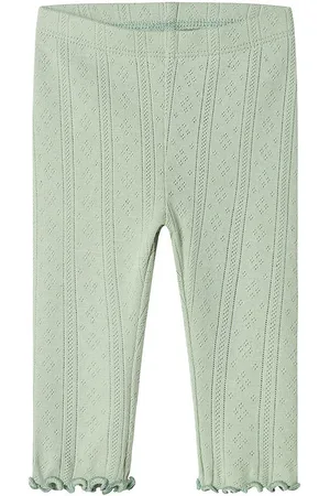 NAME IT Leggings - NbfJsilke - Aqua Gray m. Hulmønster