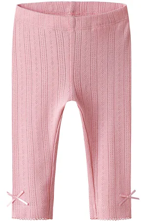 NAME IT Leggings - NbfHappy - Cameo Pink m. Hulmønster