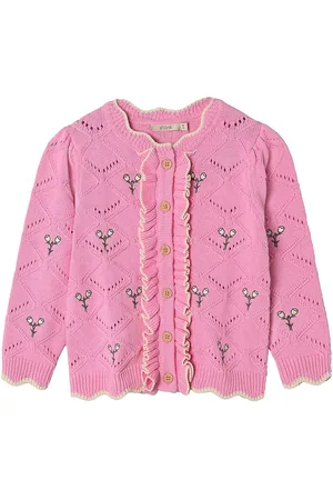 Fliink Cardigan - Strik - Mela Flower - Begonia Pink