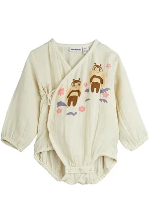 Mini Rodini Slå-om Body l/æ - Offwhite m. Bier
