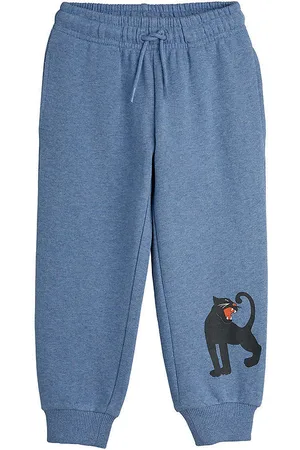 Mini Rodini Sweatpants - Blåmeleret m. Panter
