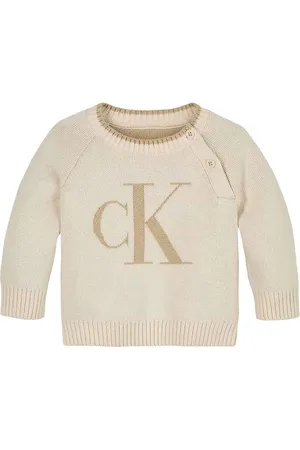 Calvin Klein Bluse - Strik - Floffy Logo - Whitecap Gray