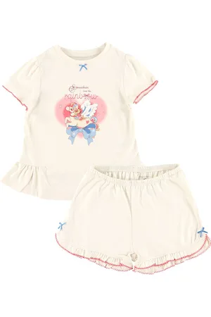 Konges Sløjd Sæt - T-shirt/Shorts - Famo Frill - Ecru