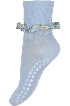 GoBabyGo Skridsikre Strømper - Bamboo/Liberty - Sky Blue/Michell - - 17/19 - Strømper