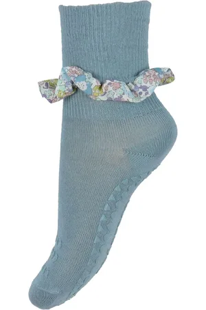 GoBabyGo Skridsikre Strømper - Bamboo/Liberty - Dusty Blue - - 17/19 - Strømper