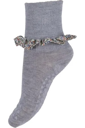 GoBabyGo Skridsikre Strømper - Bamboo/Liberty - Grey Melange - - 17/19 - Strømper