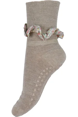 GoBabyGo Skridsikre Strømper - Bamboo/Liberty - Sand - - 17/19 - Strømper