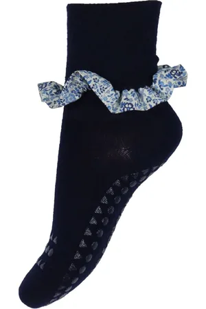 GoBabyGo Skridsikre Strømper - Bamboo/Liberty - Dark Blue - - 17/19 - Strømper