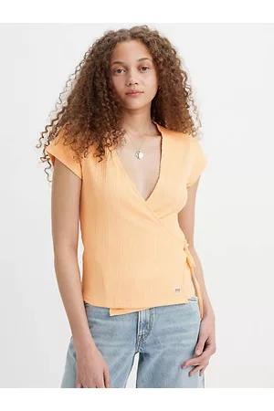 Levi's Kvinder Kortærmede - Dry Goods Pointelle Wrap Tshirt Orange