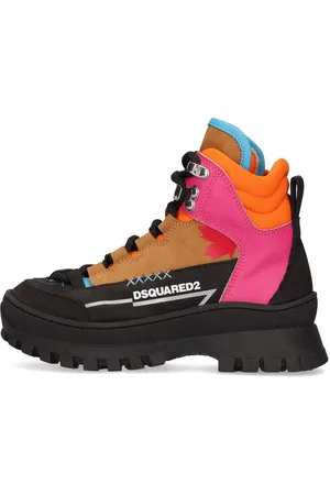 Dsquared2 Piger Støvler - Color Block Leather Hiking Boots W/ Logo