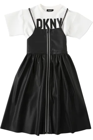 DKNY Piger Kortærmede - 2-in-1 Faux Leather & T-shirt Dress