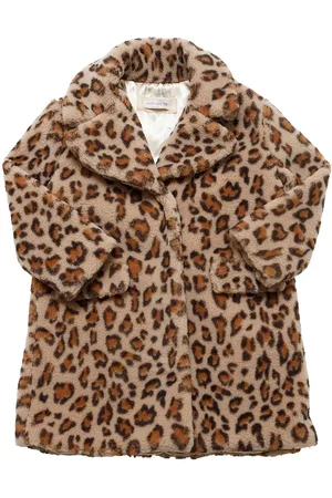 MONNALISA Leopard Print Faux Fur Coat