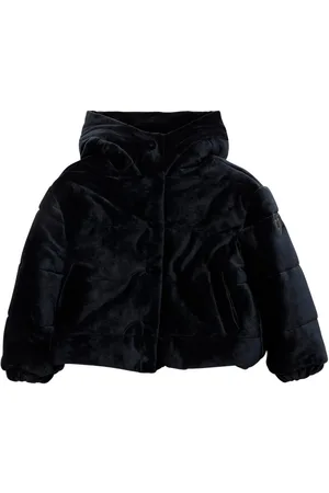 MONNALISA Hooded Velvet Puffer Coat