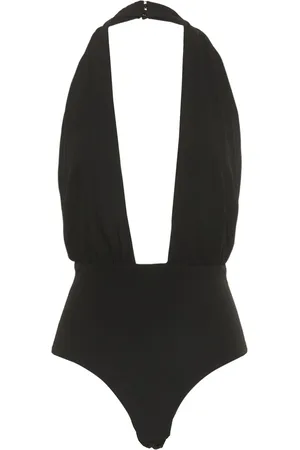 Michael Kors Viscose Draped Cross Halter Neck Body