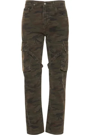 FLANEUR HOMME Camouflage Cotton Cargo Pants W/ Straps