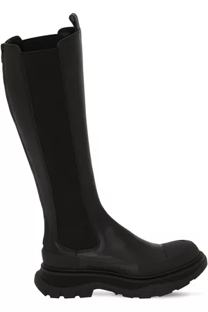 Alexander McQueen Kvinder Støvler - 40mm Tread Slick Leather Tall Boots