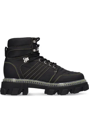 Ganni 50mm Recycled Fabric Hiking Boots