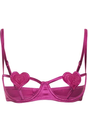 FLEUR DU MAL Kvinder Balconette BH - Novelty Heart Satin Balconette Bra