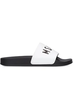 Msgm Logo Print Rubber Slide Sandals