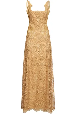 dress maxikjole kjoler kvinder i guld | FASHIOLA.dk