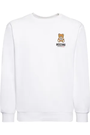 Moschino Mænd Trøjer - Teddy Print Cotton Crewneck Sweater