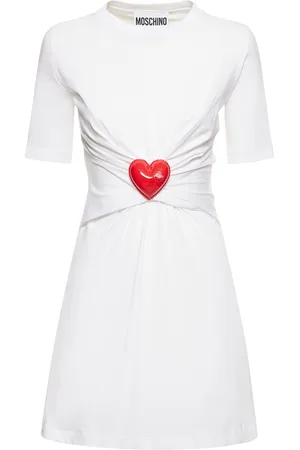 Moschino Kvinder Casual kjoler - Jersey Gathered Heart Mini Dress