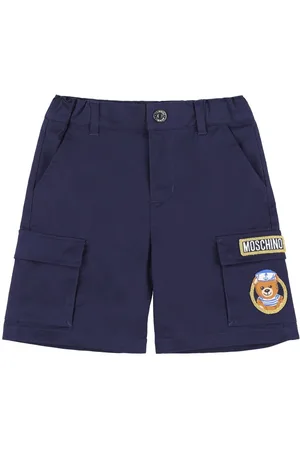 Moschino Drenge Shorts - Cotton Gabardine Cargo Shorts W/patches