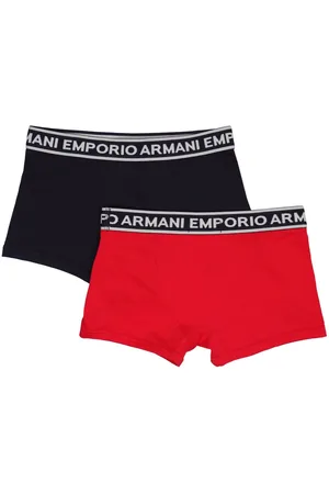 Emporio Armani Drenge Underbukser - Set Of 2 Logo Tape Cotton Boxer Briefs
