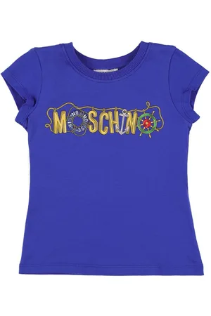 Moschino Piger Kortærmede - Logo Print Cotton Blend Jersey T-shirt