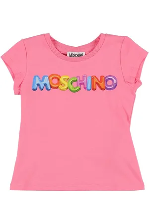 Moschino Piger Kortærmede - Logo Print Cotton Blend Jersey T-shirt