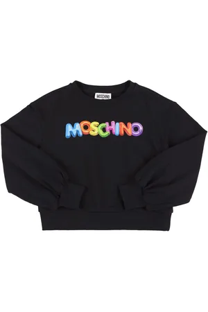 Moschino Piger Sweatshirts - Logo Print Cotton Blend Sweatshirt