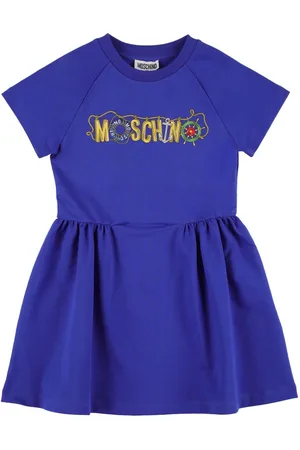 Moschino Kvinder Casual kjoler - Logo Print Cotton Blend Jersey Dress