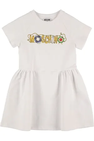 Moschino Kvinder Casual kjoler - Logo Print Cotton Blend Jersey Dress