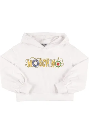 Moschino Piger Sweatshirts - Logo Print Cotton Sweatshirt Hoodie
